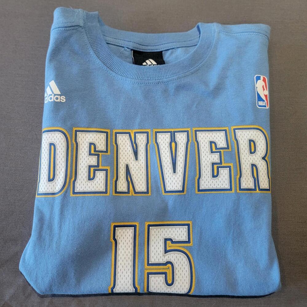 (M 12/12) Adidas Denver Nuggets Carmelo Anthony T Lt Blue New Without Tags
